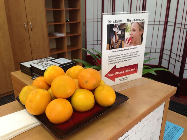 Free Fruit at Goju Karate